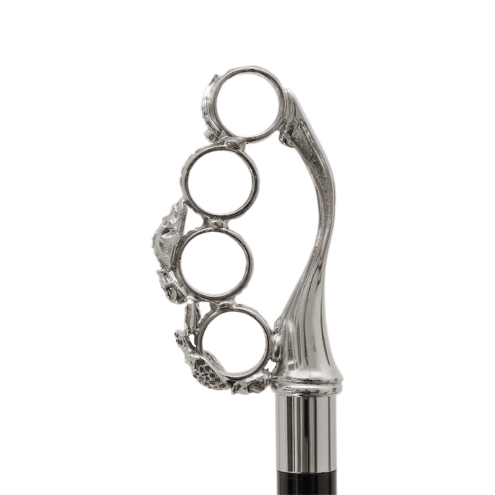 Silver Umbrella with Brass Knuckleduster Handle