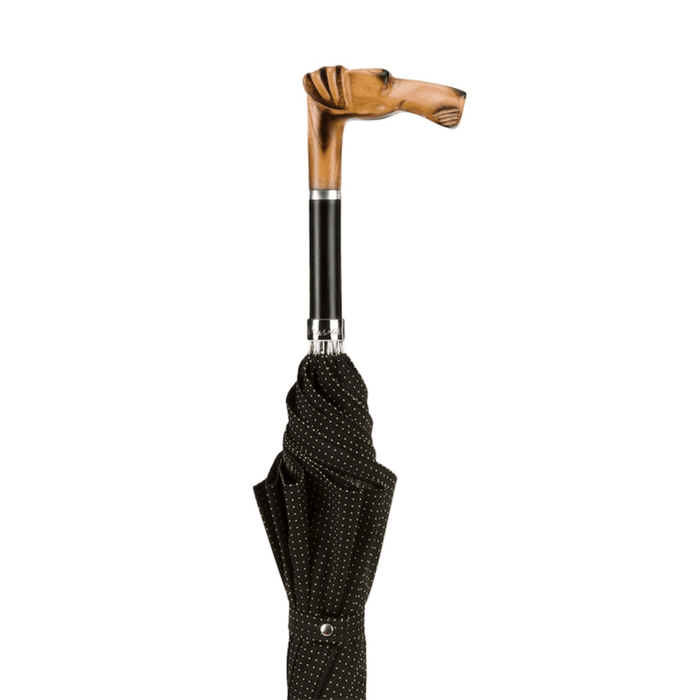 Stylish Hand Carved Great Dane Wooden Handle Umbrella