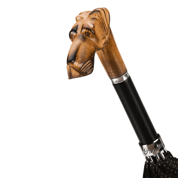 Stylish Hand Carved Great Dane Wooden Handle Umbrella