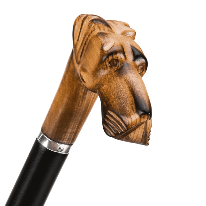 Stylish Hand Carved Great Dane Wooden Handle Umbrella