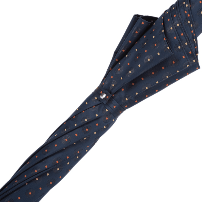 Stylish Tie Print Umbrella with Orange Leather Handle