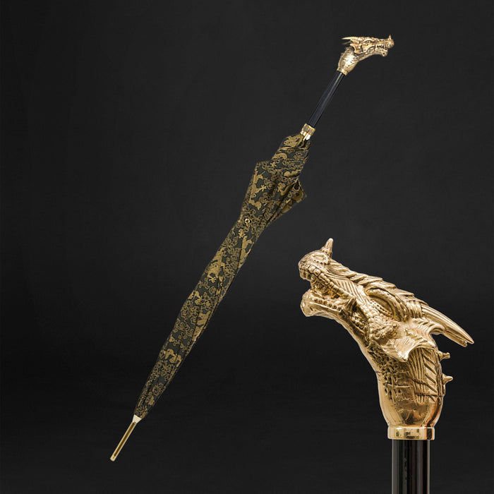 Stylish Unique Golden Dragon Handle Umbrella