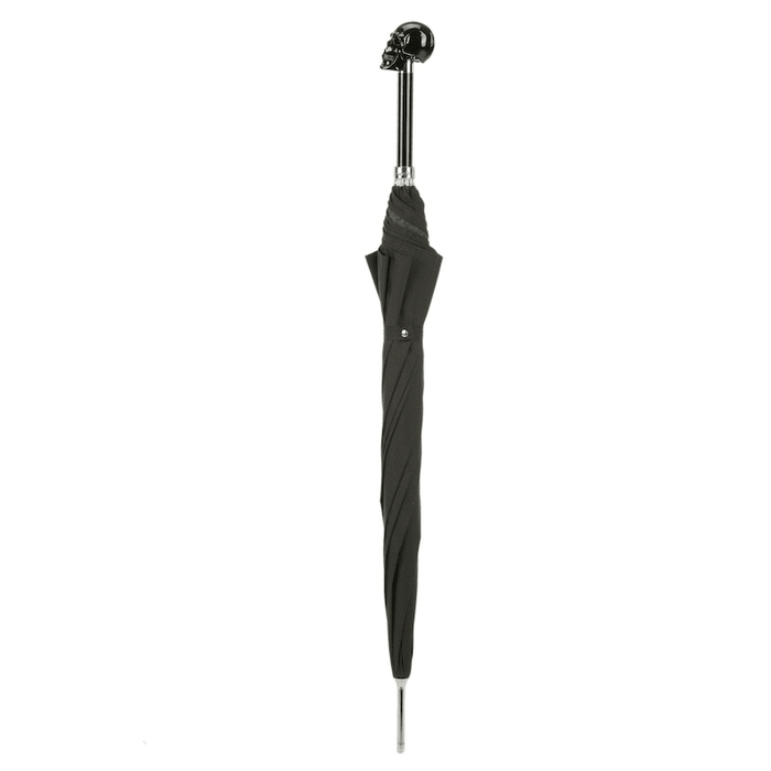 Unique Design Black Umbrella with Black Skull Handle