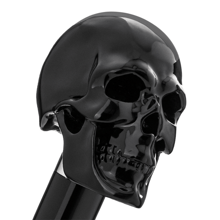 Unique Design Black Umbrella with Black Skull Handle