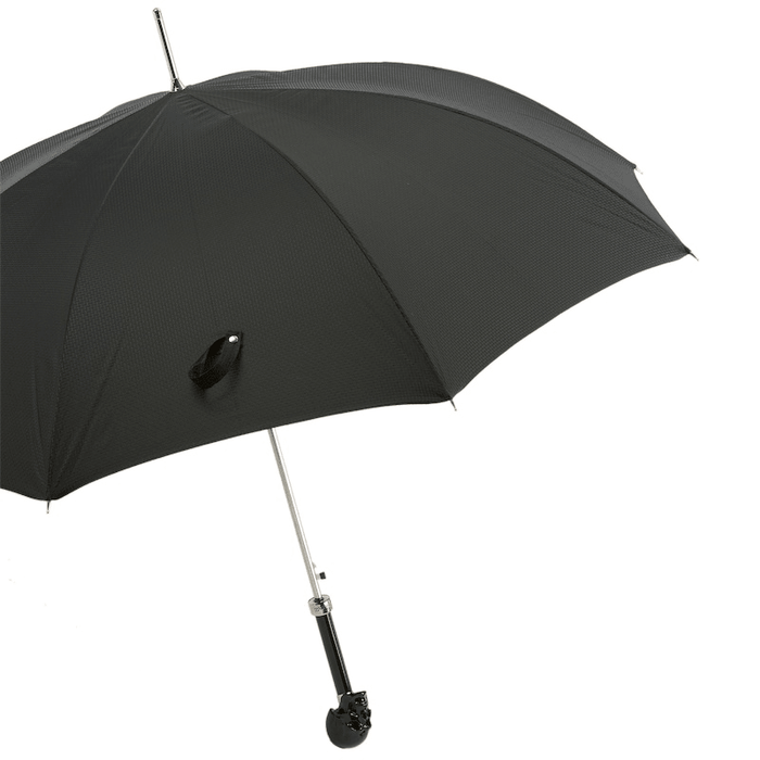 Unique Design Black Umbrella with Black Skull Handle