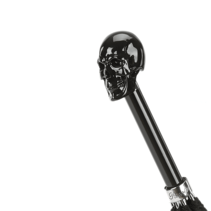 Unique Design Black Umbrella with Black Skull Handle