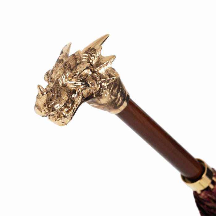 Unique Men's Umbrella with Rebellious Design, Golden Dragon