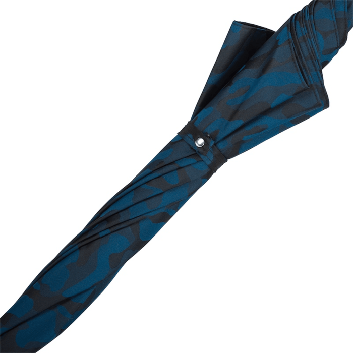 Unique Navy Blue Camouflage Umbrella with Bamboo Handle