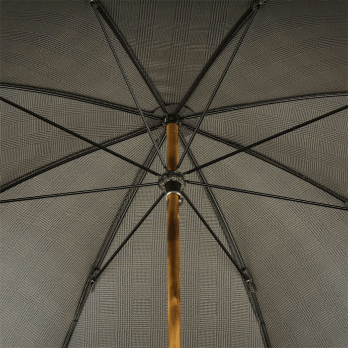 Unique Solid Chestnut Striped Umbrella with Knob End