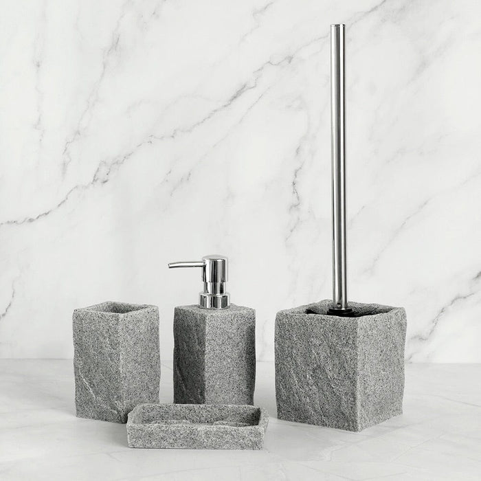 Luxury 4-Piece Bathroom Set – Soap Dispenser, Tumbler & More