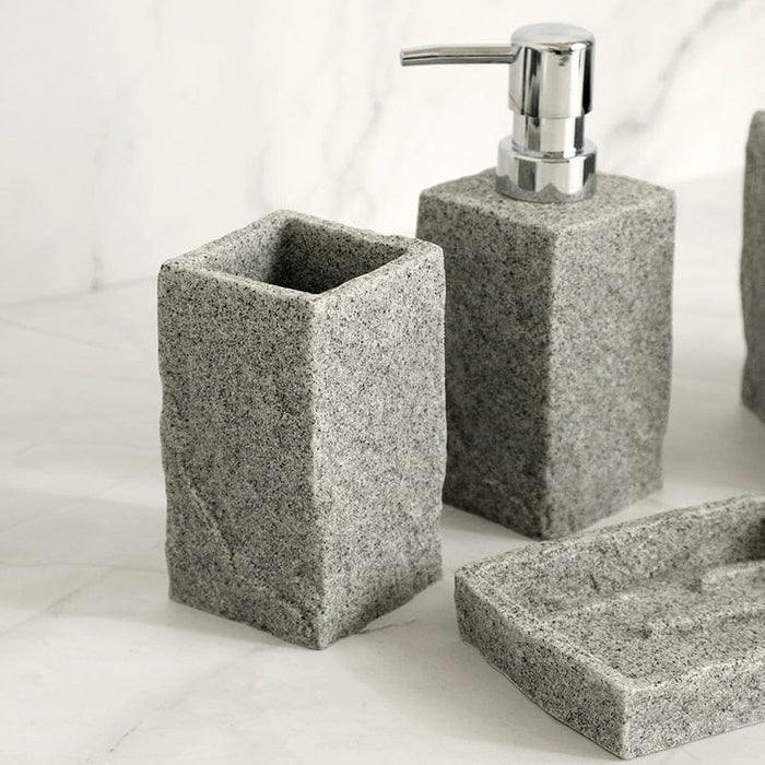 Luxury 4-Piece Bathroom Set – Soap Dispenser, Tumbler & More