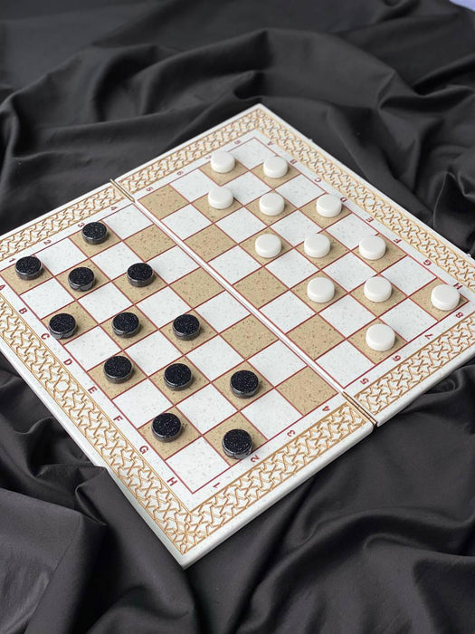 Unique Limited Edition Luxury White Acrylic Stone Chess