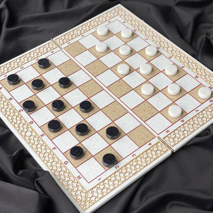 Unique Limited Edition Luxury White Acrylic Stone Chess