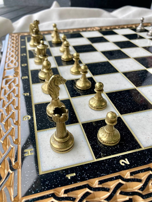 Luxury Handcrafted Metal Chess Pieces, Stylized Chessmen