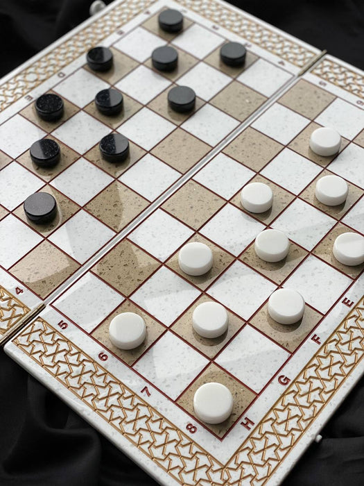 Unique Limited Edition Luxury White Acrylic Stone Chess