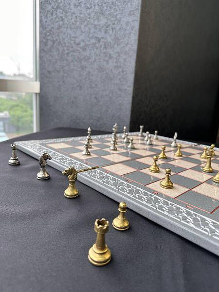 Luxury Handcrafted Metal Chess Pieces, Stylized Chessmen