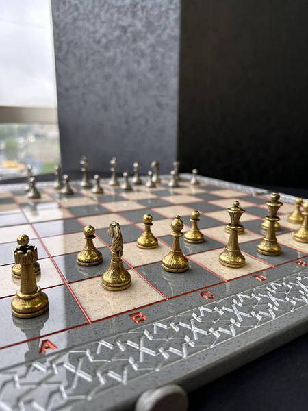 Luxury Handcrafted Metal Chess Pieces, Stylized Chessmen