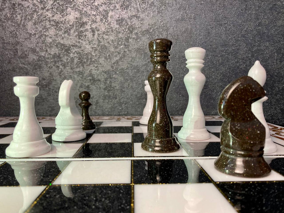 Limited Edition Set of Large Stone Chess Pieces