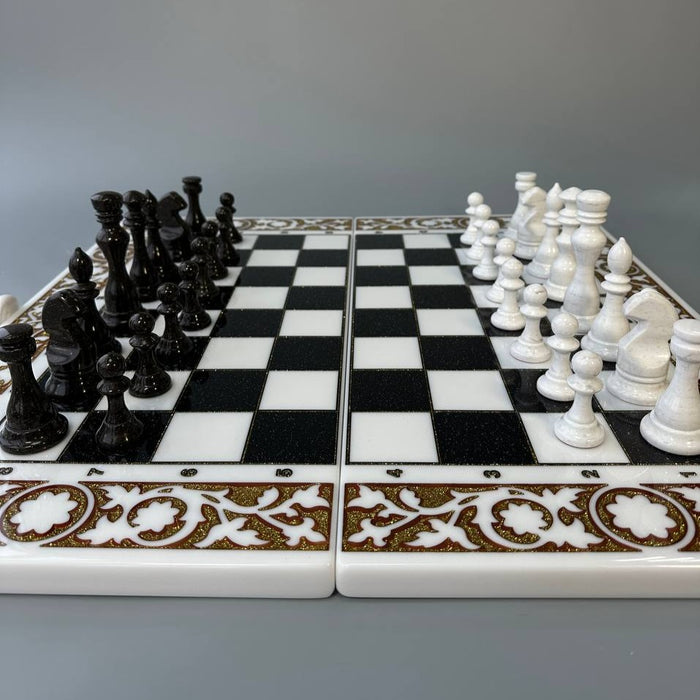 Luxury White Stone Chess Set