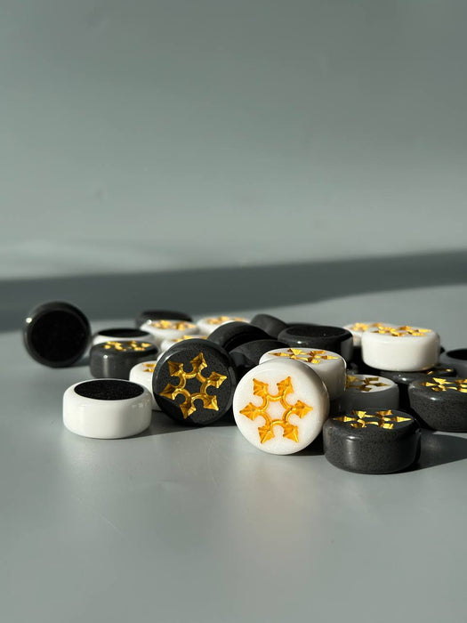 27 mm Acrylic Stone Checkers & Backgammon Set