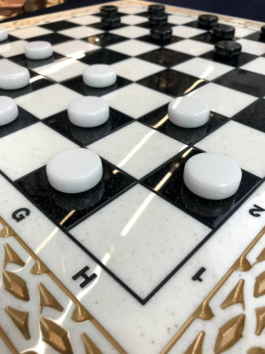 Acrylic Stone Checkers and Backgammon Chips