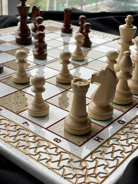 Unique Limited Edition Luxury White Acrylic Stone Chess