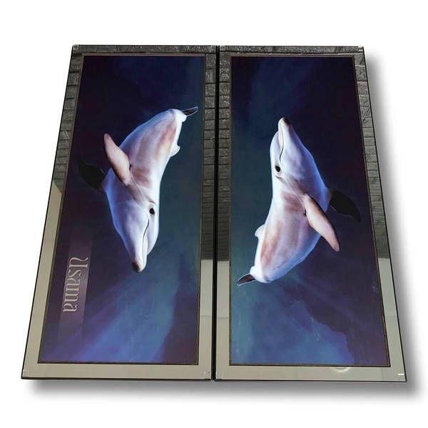 Where to buy metal backgammon set with Dolphins motif and glass playing area