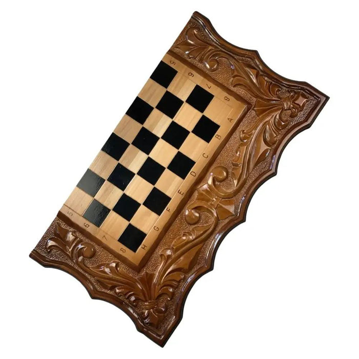 Handmade Wooden Chess Set 3 In 1, 60×30×9 cm