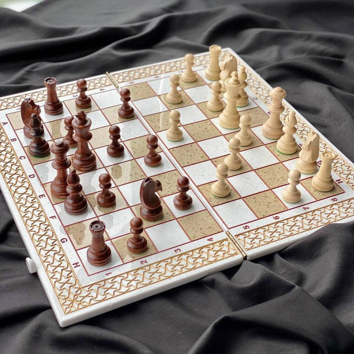 Unique Limited Edition Luxury White Acrylic Stone Chess