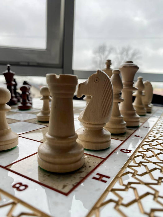 Unique Limited Edition Luxury White Acrylic Stone Chess