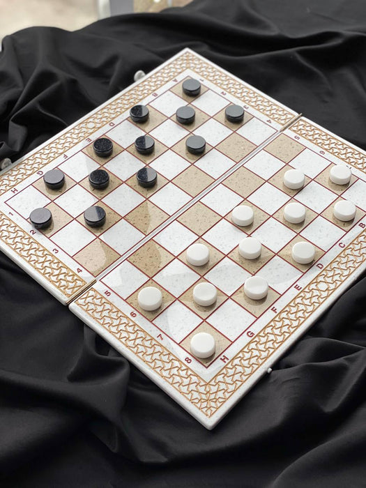 Unique Limited Edition Luxury White Acrylic Stone Chess