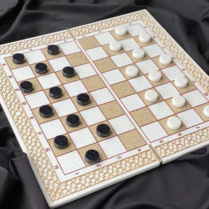 Unique Limited Edition Luxury White Acrylic Stone Chess