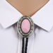 pink bolo tie handmade leather cord