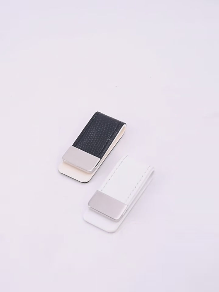 Refined Leather & Stainless Steel Money Clip Elegance