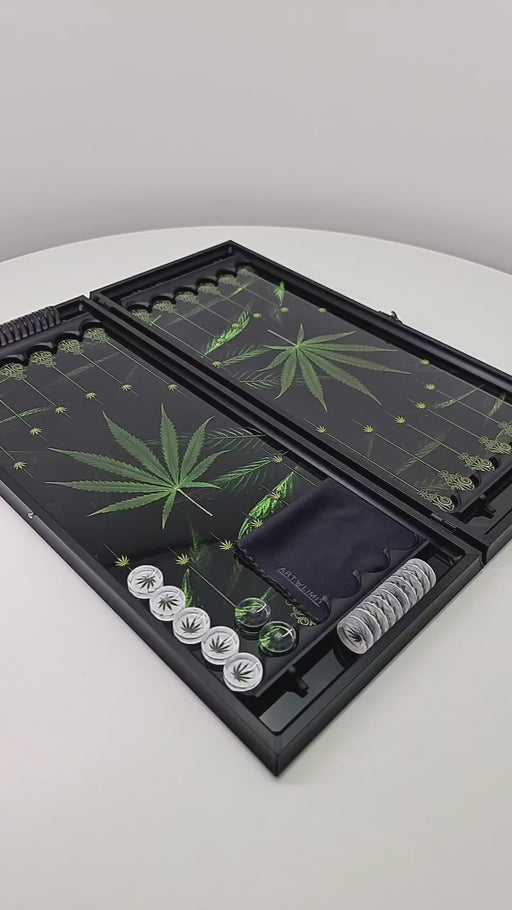 Modern glass backgammon