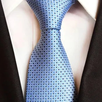 Blue Dotted Silk Necktie for Classy Men - Perfect for Formal Occasions