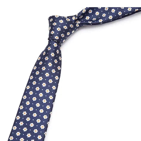 Blue Daisy Skinny Tie for Classy Men Stylish Accessory for Any Occasion