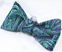 Green Paisley Silk Self-Tie Bow Tie for Classy Men