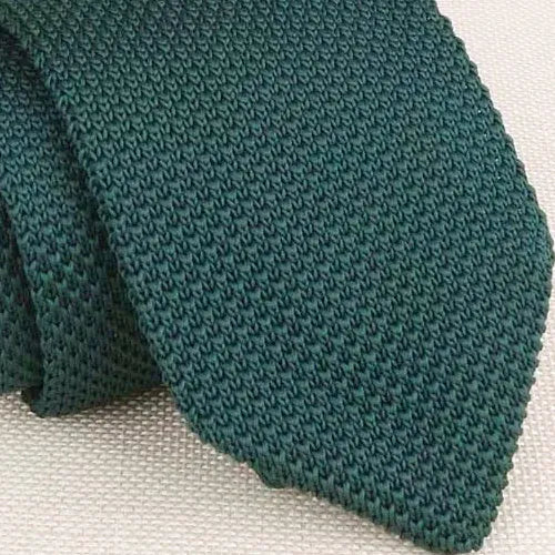 Solid Jade Green Knitted Tie for Stylish Men