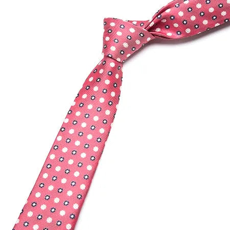Skinny Tie for Men in Dusty Red Floral Design - Classy Accessory
