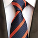 Elegant Black and Orange Silk Tie for Classy Men