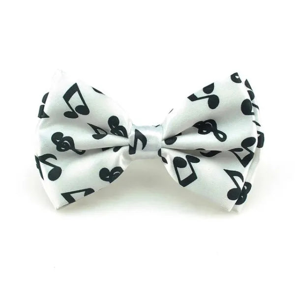 White Musical Note Pre-Tied Bow Tie for Classy Men