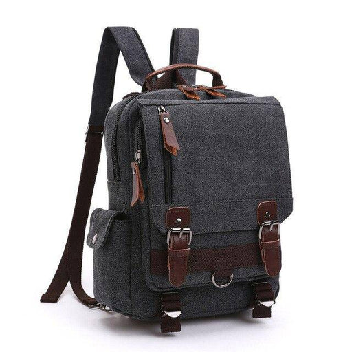 Classic Canvas Leather Waterproof Backpack