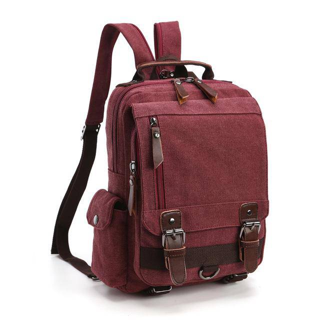Waterproof Canvas Leather Backpack