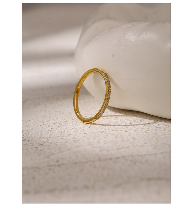 Unique Minimalistic Golden Ring with Crystals