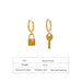 Lock and Key Design Earrings