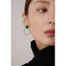 Chic Earrings with Green Crystals