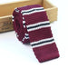 Wine Red Striped Knit Tie for Classy Men