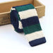 Square Knit Tie in Green White and Blue Classy Mens Accessory