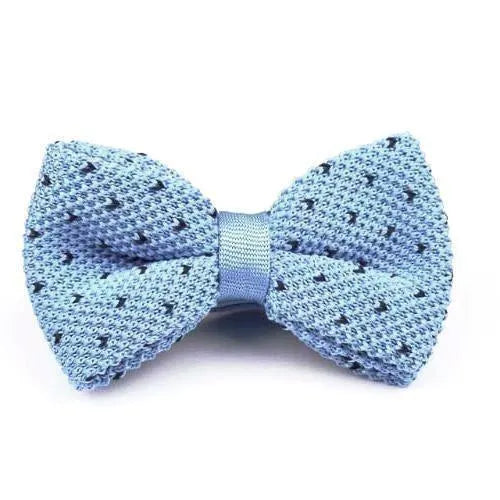 Sky Blue Knitted Bow Tie for Classy Men